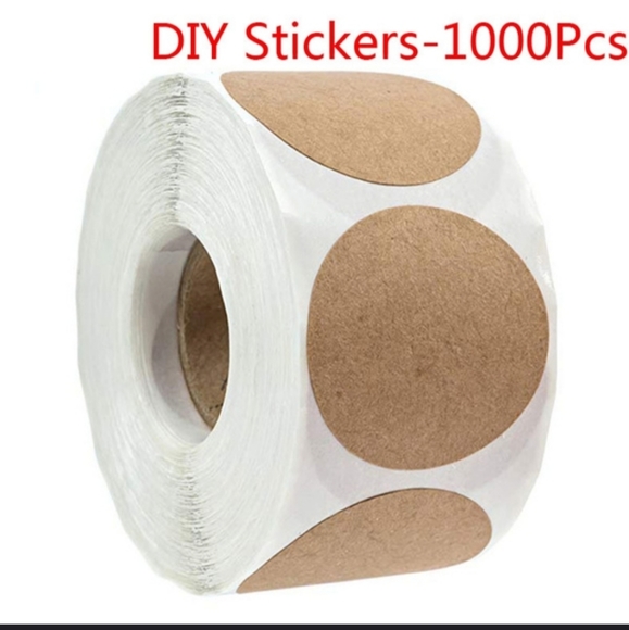 kraft Other - 500 DIY Kraft Tan 1" Stickers plain NEW
